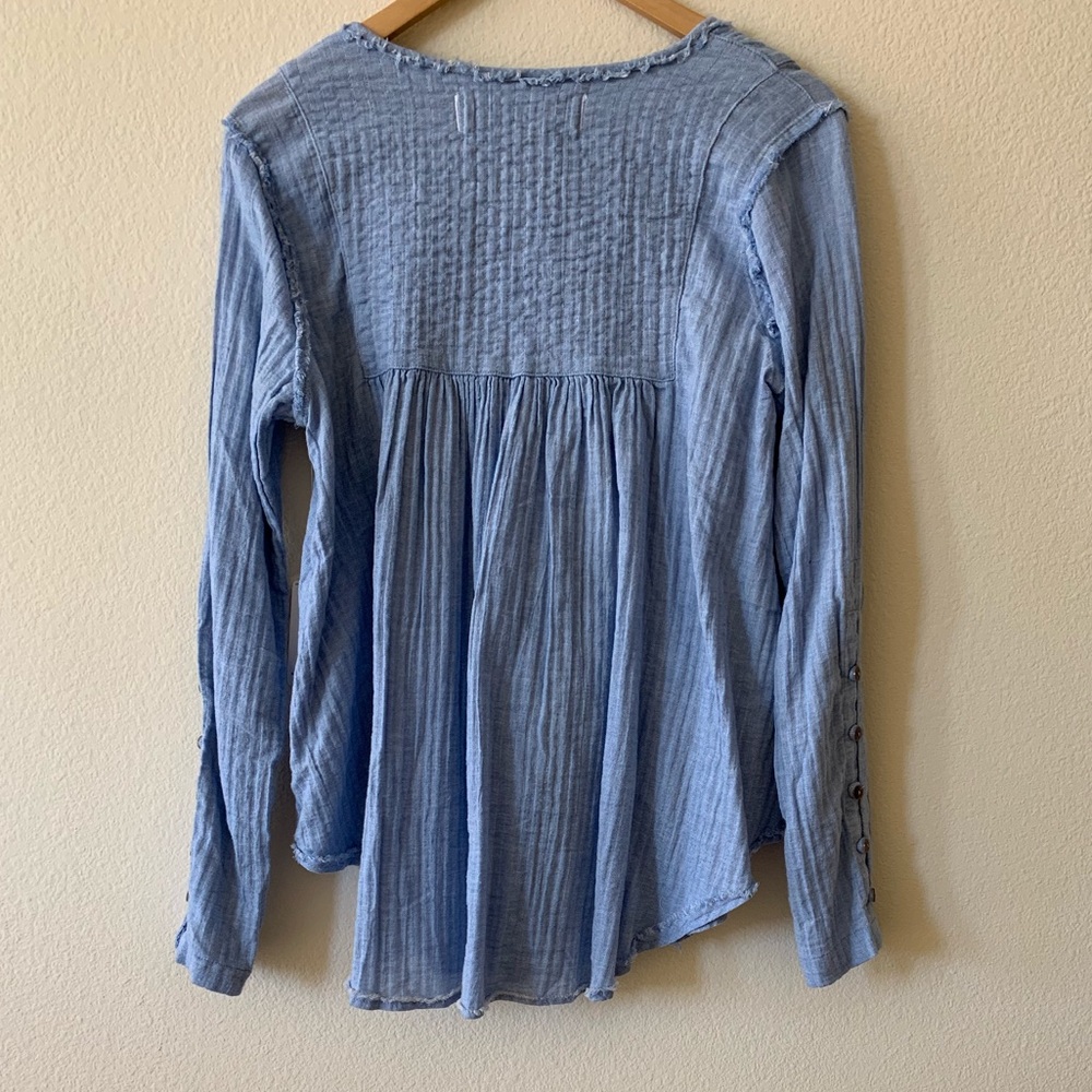 NWT Free People Sand Dune Henley (light blue) size small - Picture 6 of 8